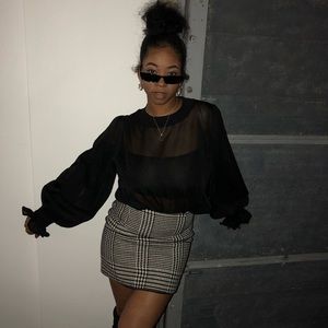 Houndstooth mini skirt